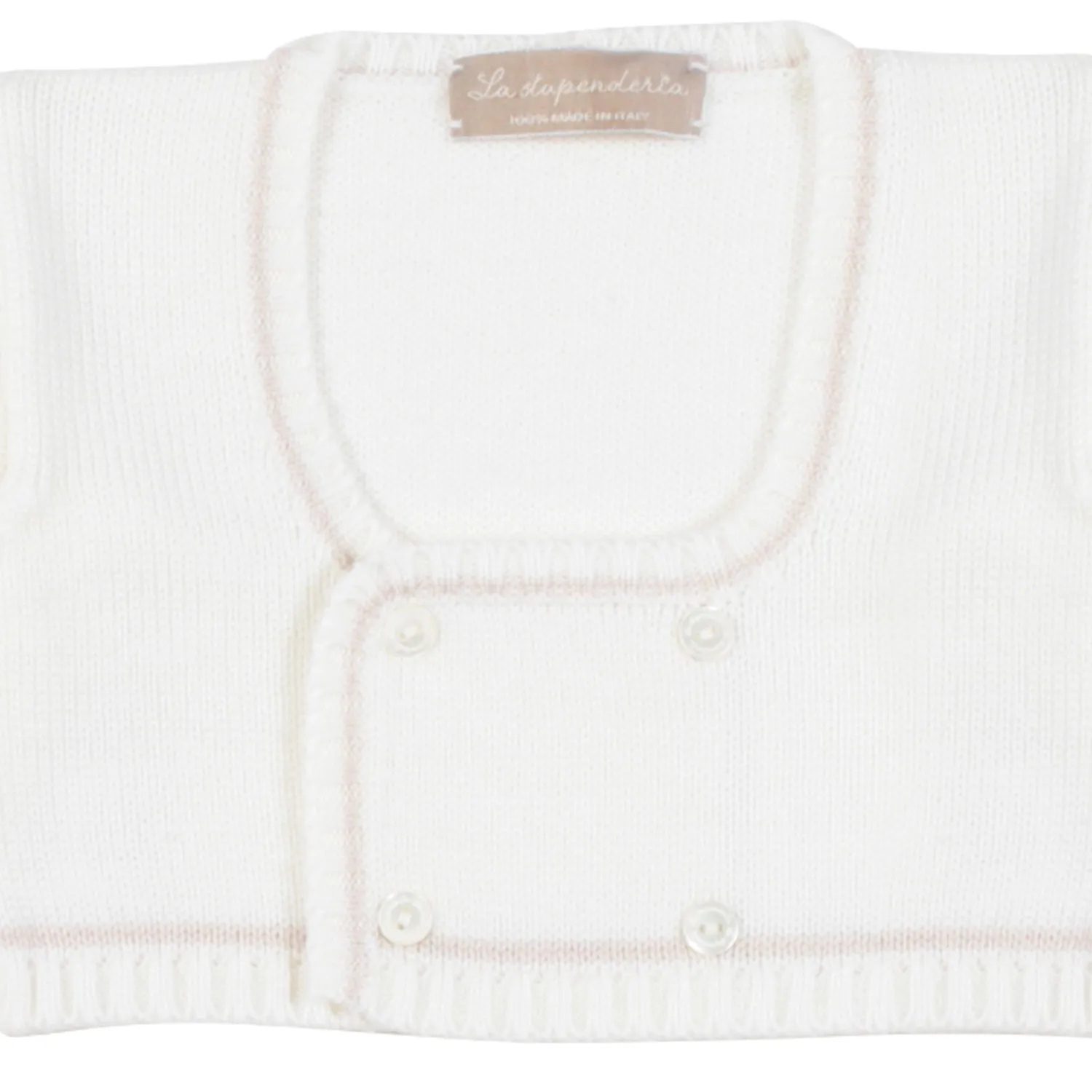Scaldacuore In Lana Bianco Latte Neonata
