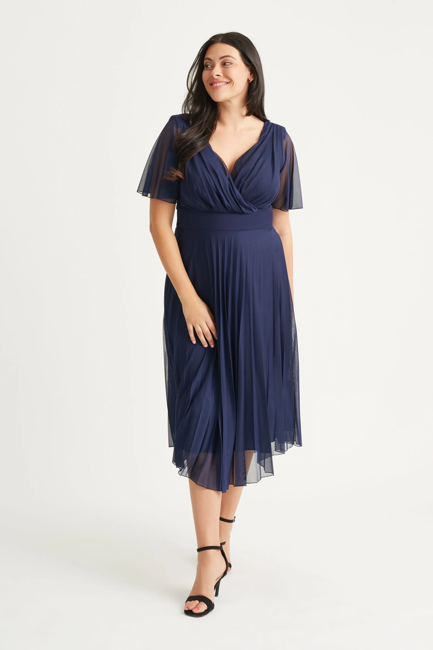 Scarlett & Jo Carole - Sunray - Abito midi con corpino a portafoglio e gonna A pieghe