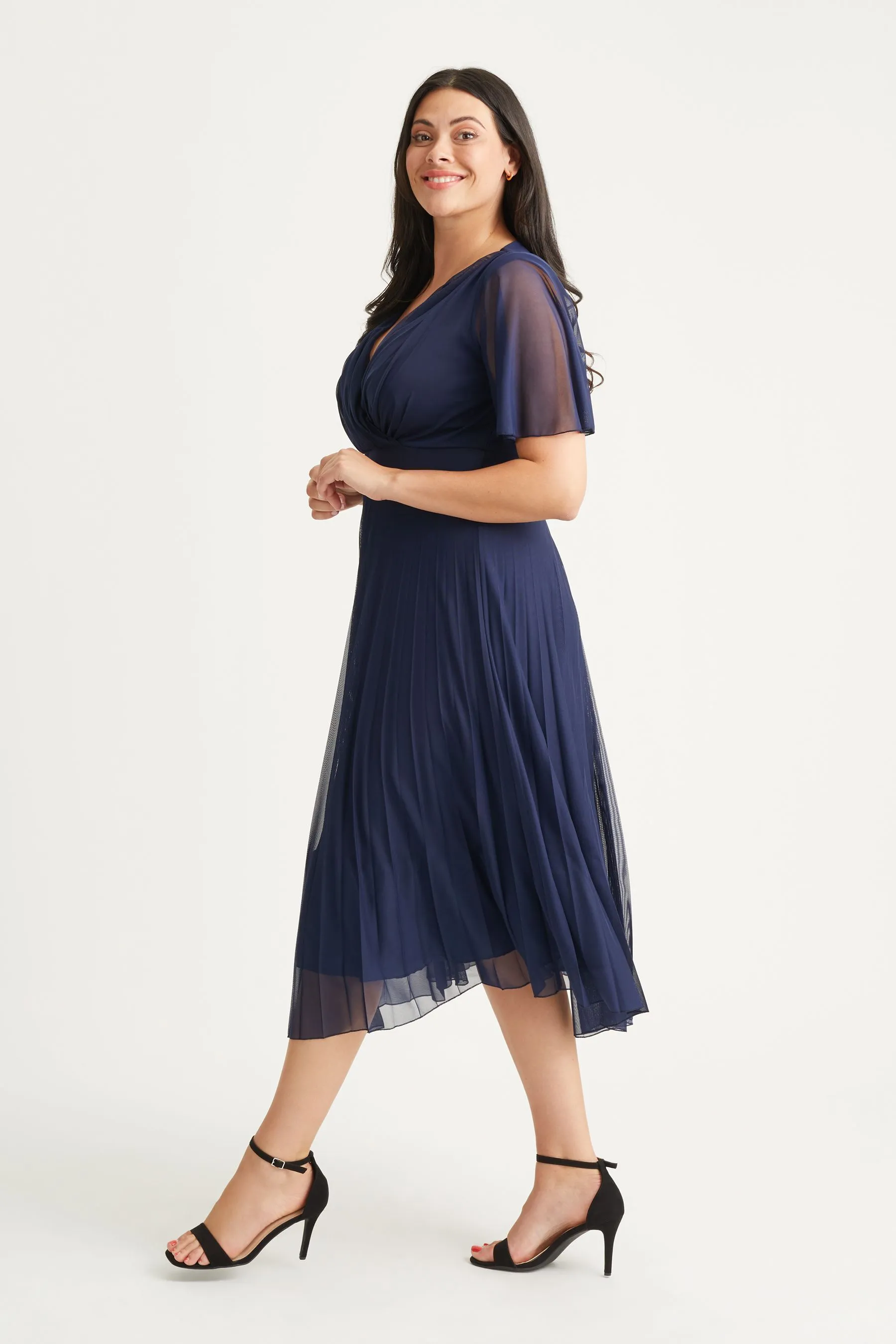 Scarlett & Jo Carole - Sunray - Abito midi con corpino a portafoglio e gonna A pieghe