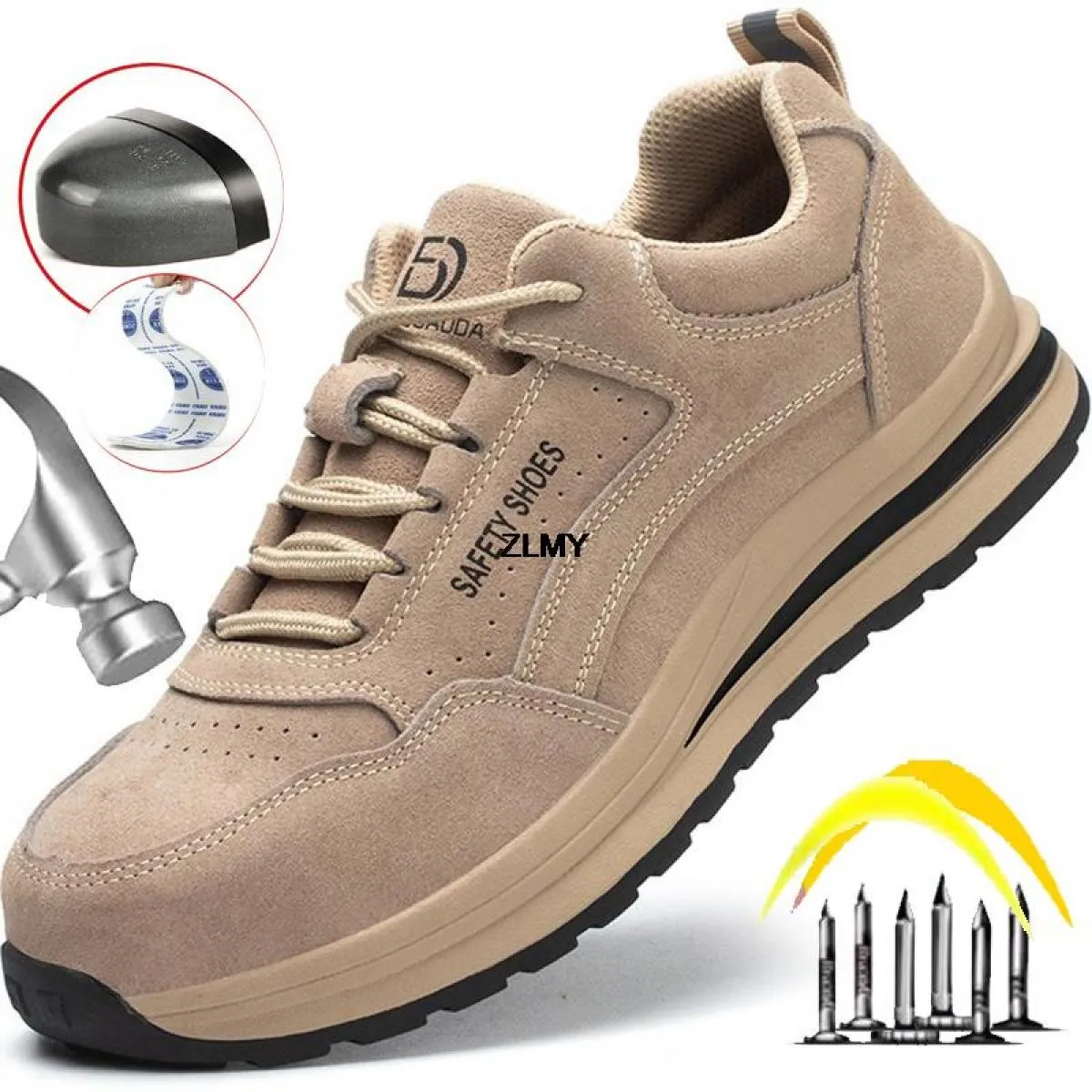 Scarpe antinfortunistiche con punta in acciaio per uomo Stivali antinfortunistici da lavoro Scarpe da lavoro antiforatura Uomo S