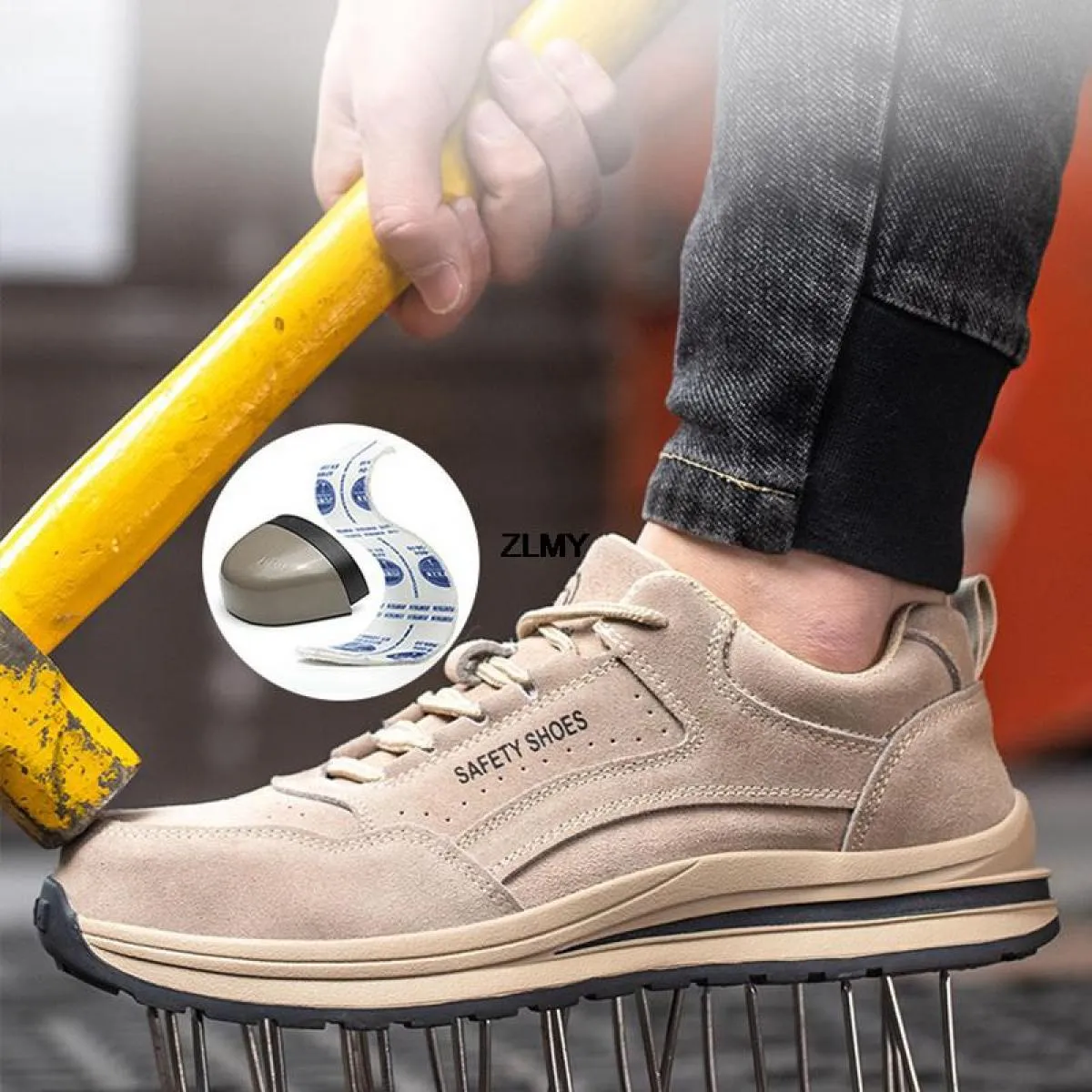 Scarpe antinfortunistiche con punta in acciaio per uomo Stivali antinfortunistici da lavoro Scarpe da lavoro antiforatura Uomo S