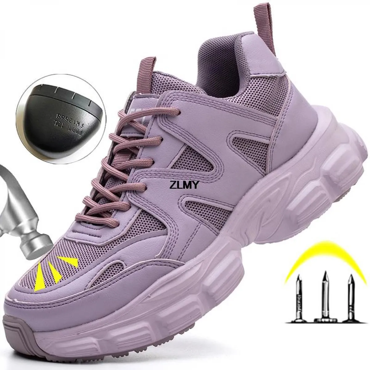 Scarpe antinfortunistiche da donna Nuovi stivali antinfortunistici da lavoro con punta in acciaio Sneaker da lavoro traspirante
