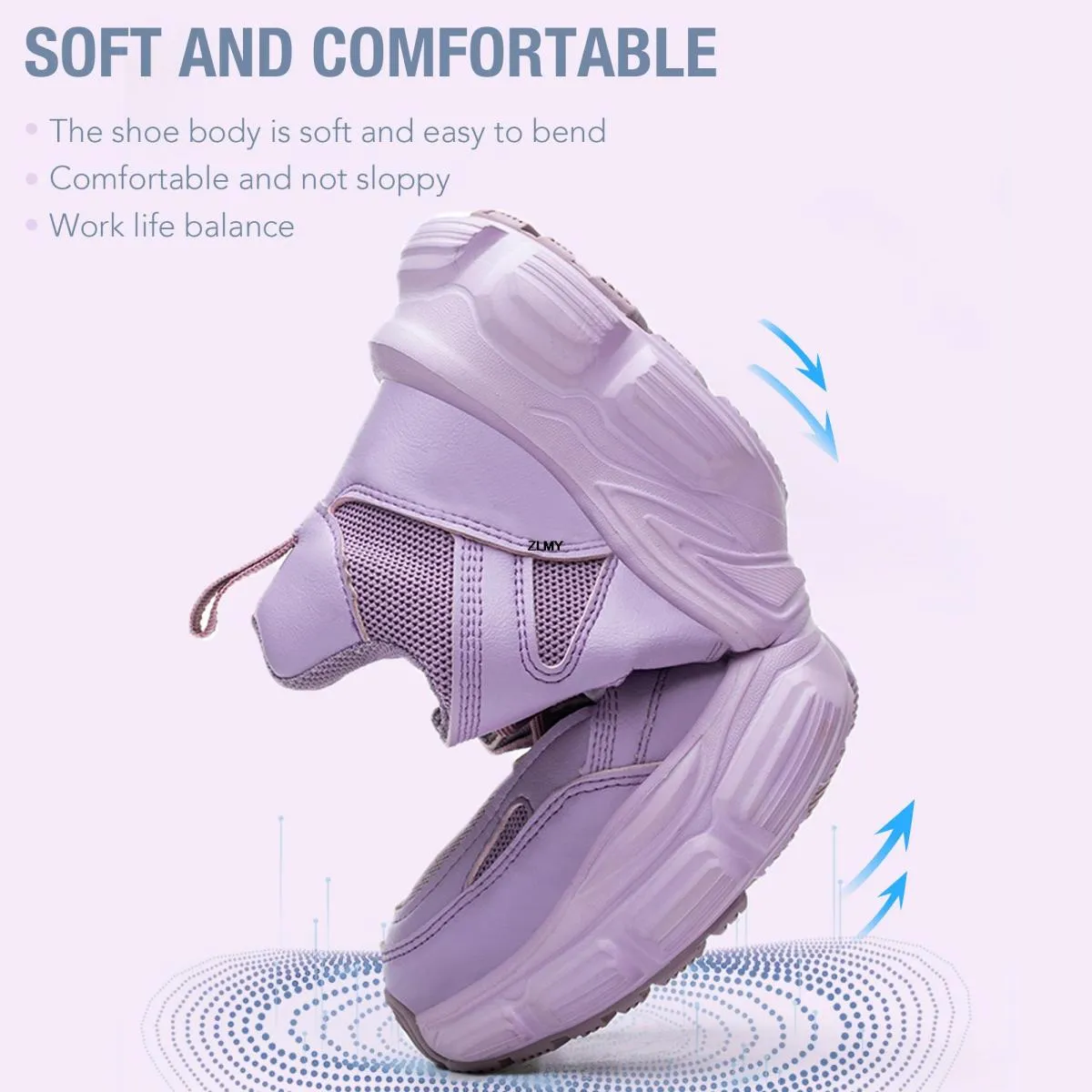 Scarpe antinfortunistiche da donna Nuovi stivali antinfortunistici da lavoro con punta in acciaio Sneaker da lavoro traspirante
