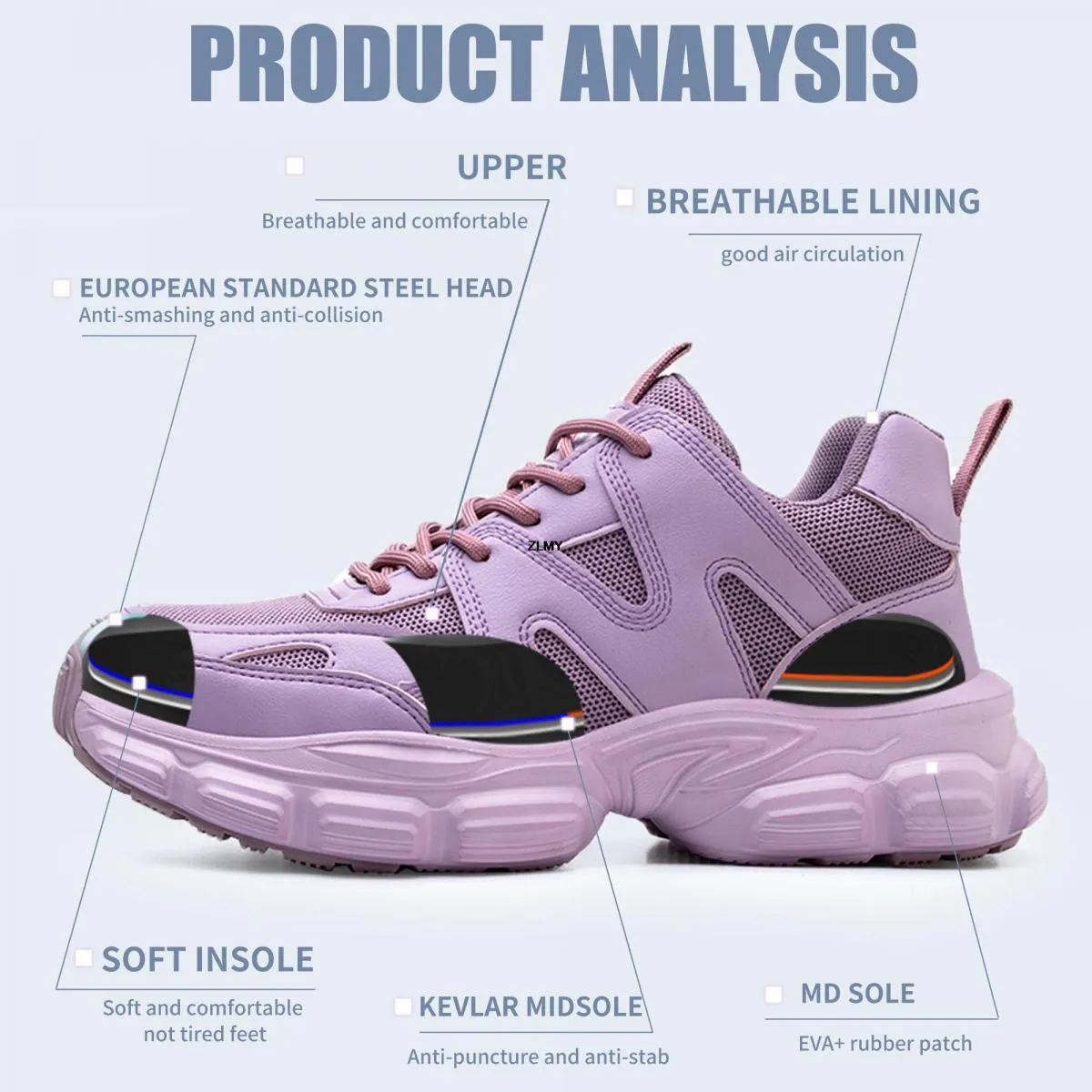 Scarpe antinfortunistiche da donna Nuovi stivali antinfortunistici da lavoro con punta in acciaio Sneaker da lavoro traspirante