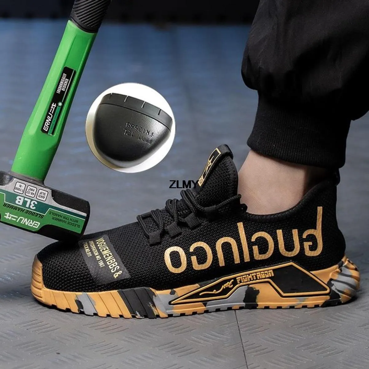 Scarpe antinfortunistiche da uomo traspiranti con puntale in acciaio Stivali antinfortunistici da lavoro Anti Smash Stab Proof S