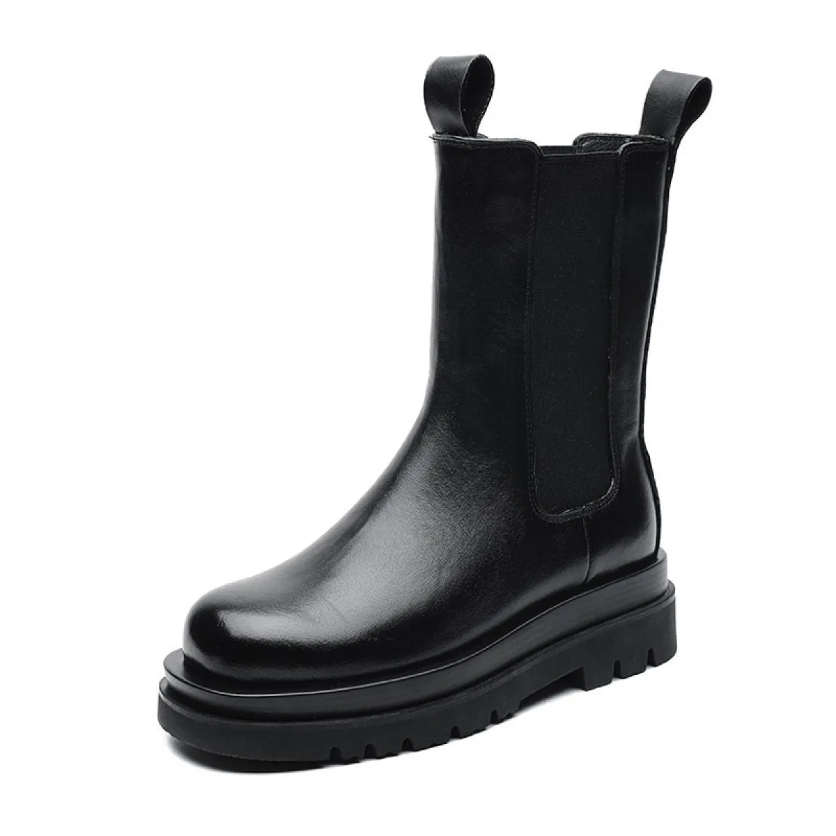 Scarpe da donna in pelle di mucca da donna di marca famosa, feste di moda, feste in discoteca, stivali con plateau, dolce stival