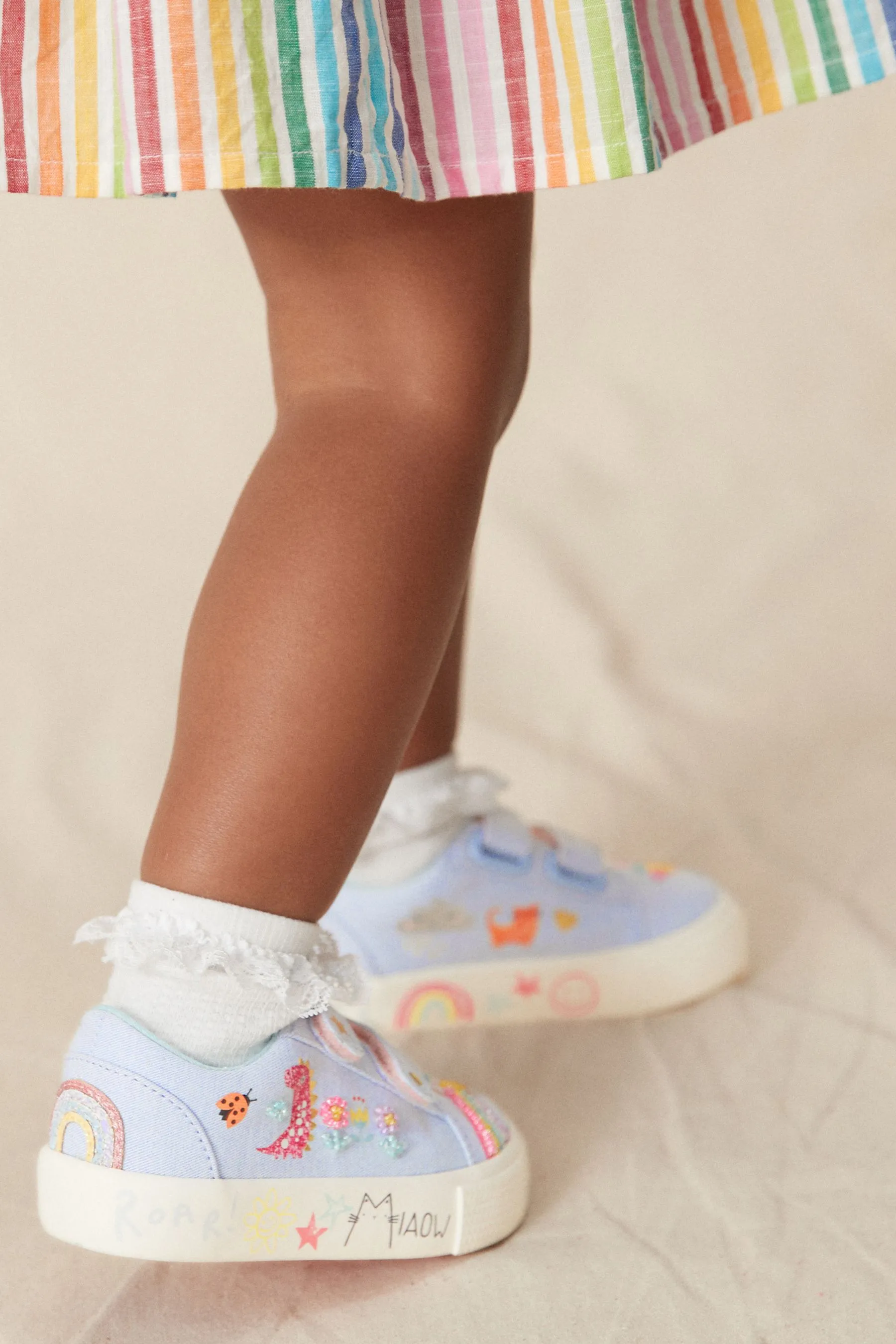 Scarpe da ginnastica con cinturino con chiusura touch impreziosite    