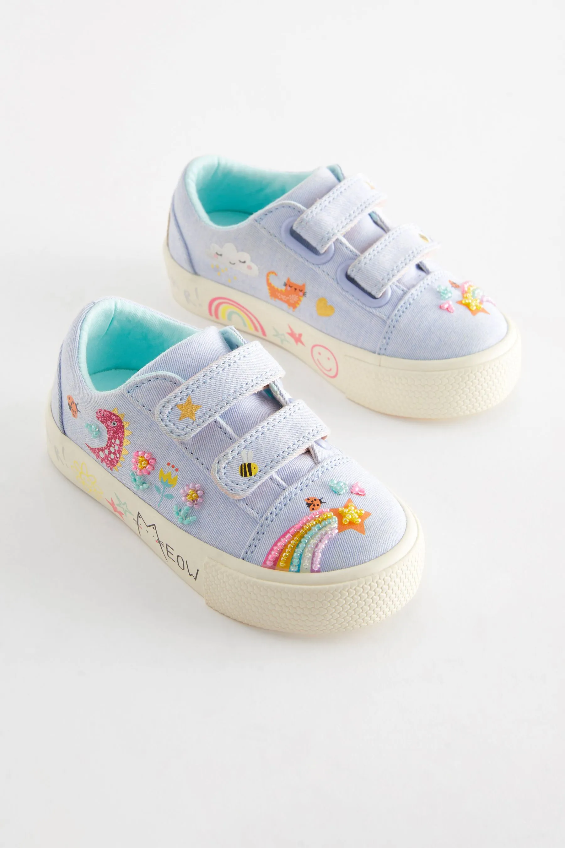 Scarpe da ginnastica con cinturino con chiusura touch impreziosite    
