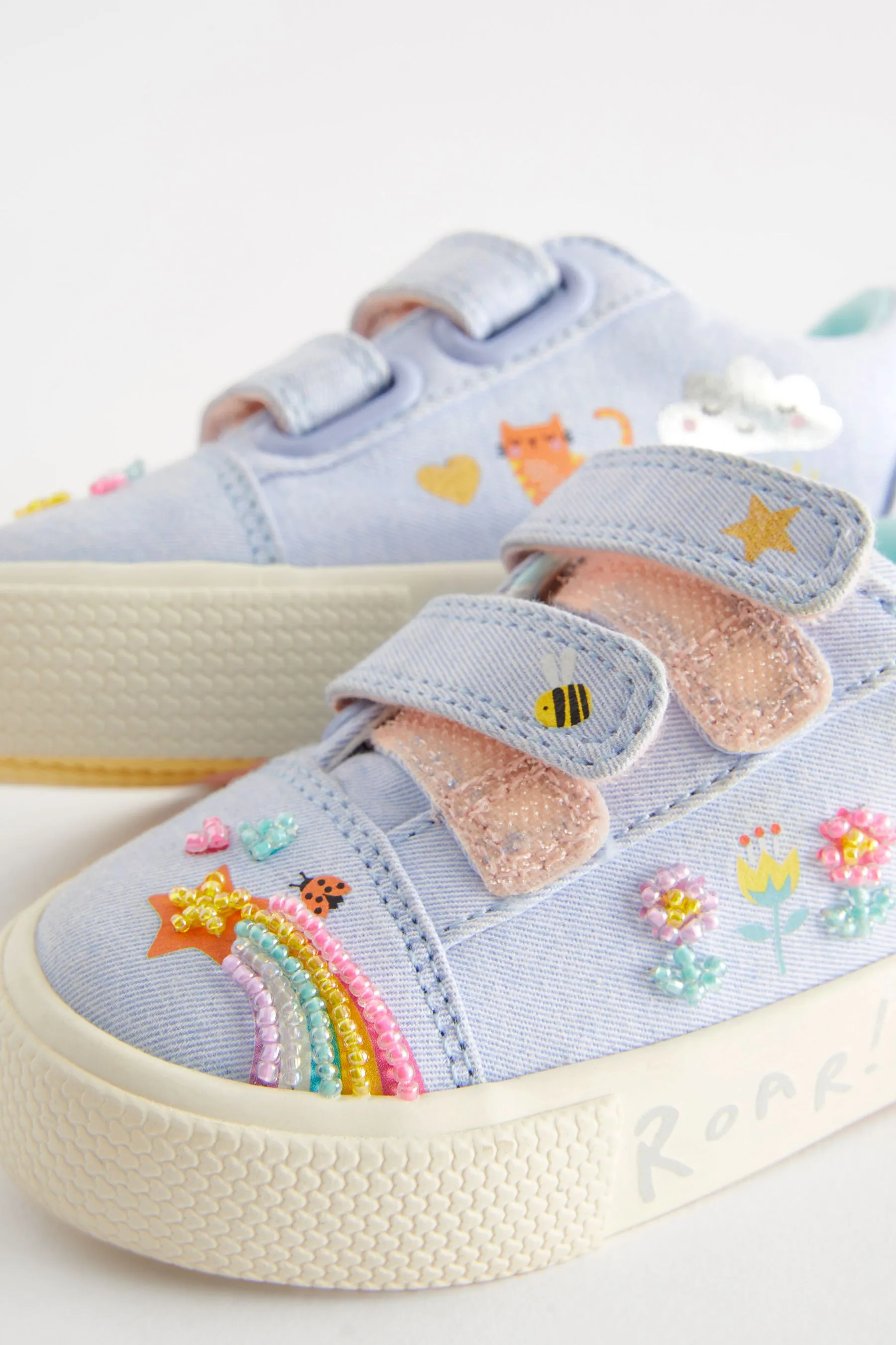 Scarpe da ginnastica con cinturino con chiusura touch impreziosite    
