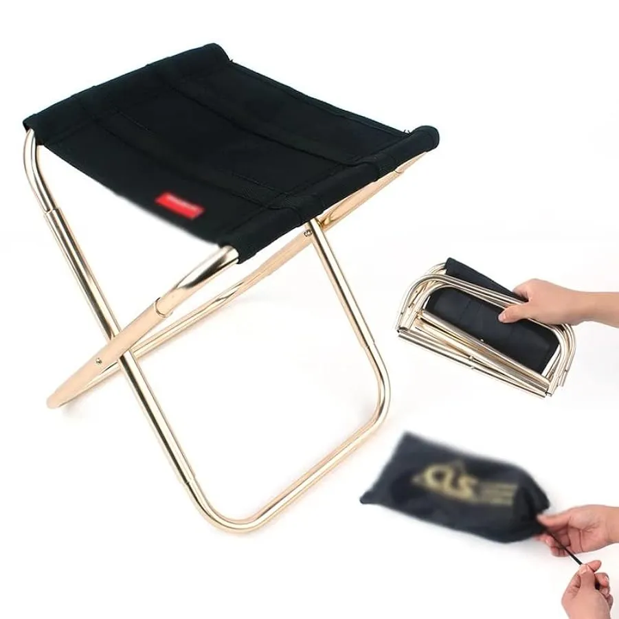 SDFGH Sgabello pieghevole ultraleggero portatile Outdoor Touch Sedia pieghevole da campeggio in lega di alluminio sgabello alpin