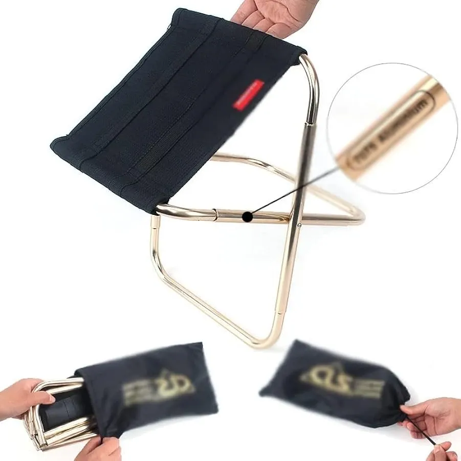 SDFGH Sgabello pieghevole ultraleggero portatile Outdoor Touch Sedia pieghevole da campeggio in lega di alluminio sgabello alpin