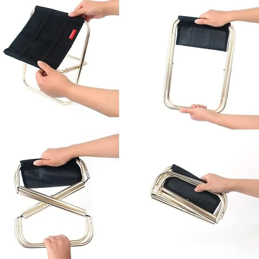 SDFGH Sgabello pieghevole ultraleggero portatile Outdoor Touch Sedia pieghevole da campeggio in lega di alluminio sgabello alpin