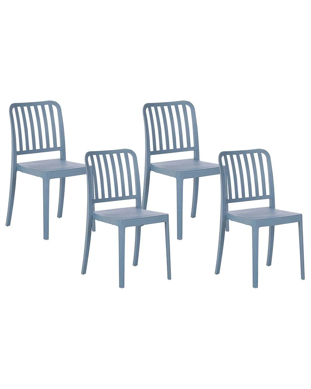Set of 4 Garden Chairs SERSALE Synthetic Material Blue