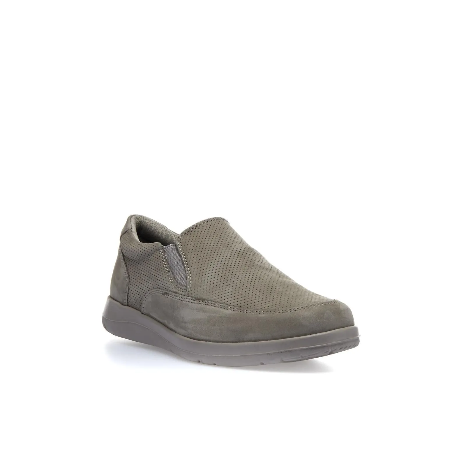 Slip-on grigie in pelle