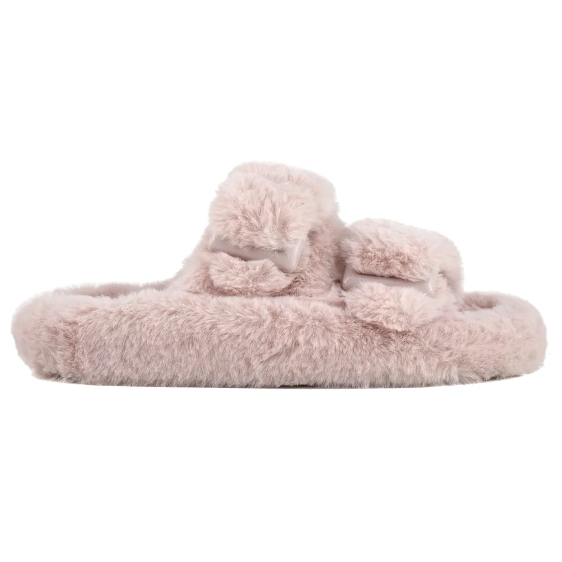 Slipper Colors Of California in pelo ecologico rosa