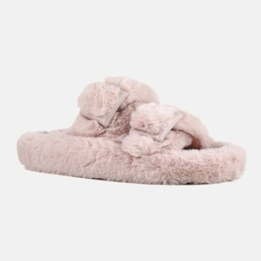 Slipper Colors Of California in pelo ecologico rosa
