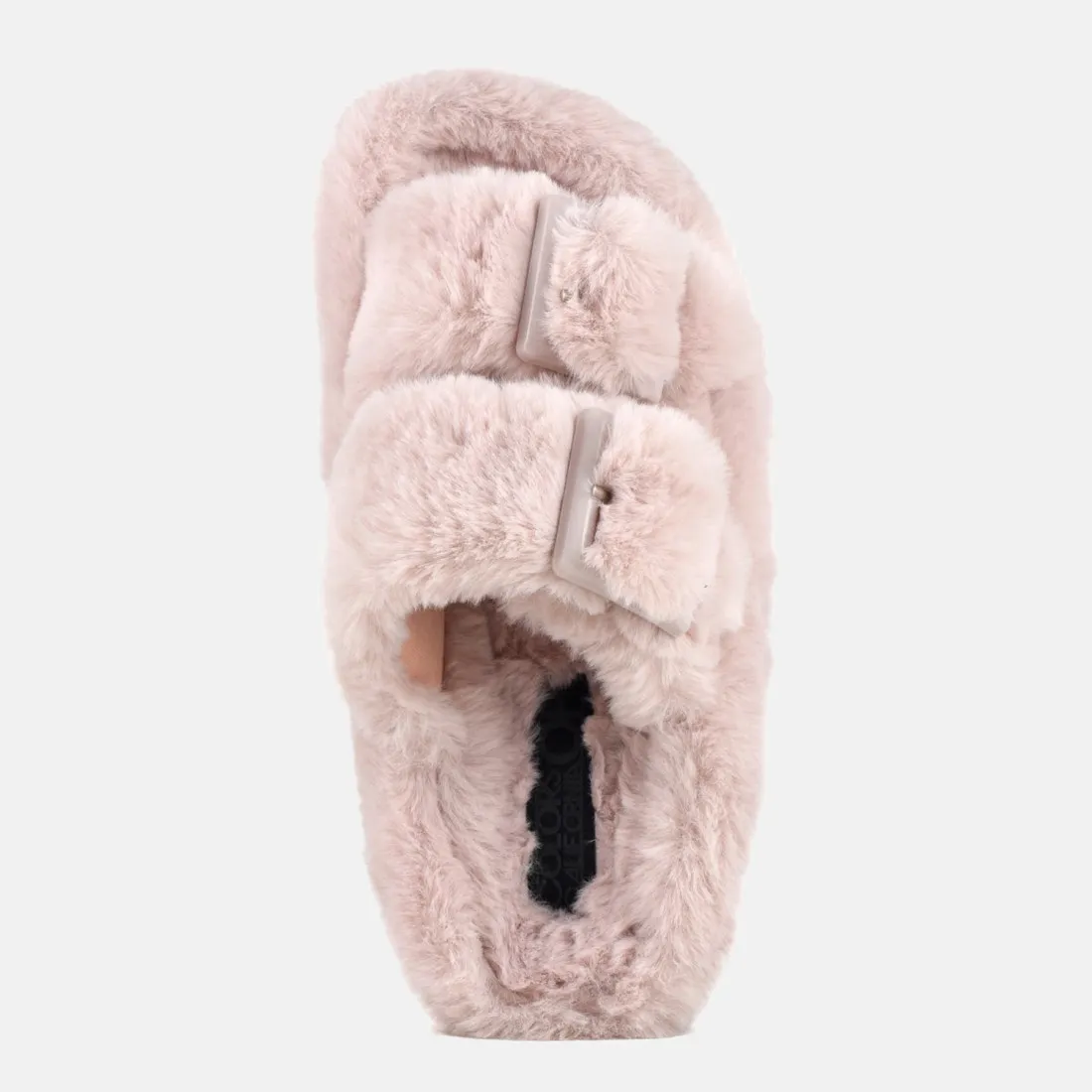 Slipper Colors Of California in pelo ecologico rosa