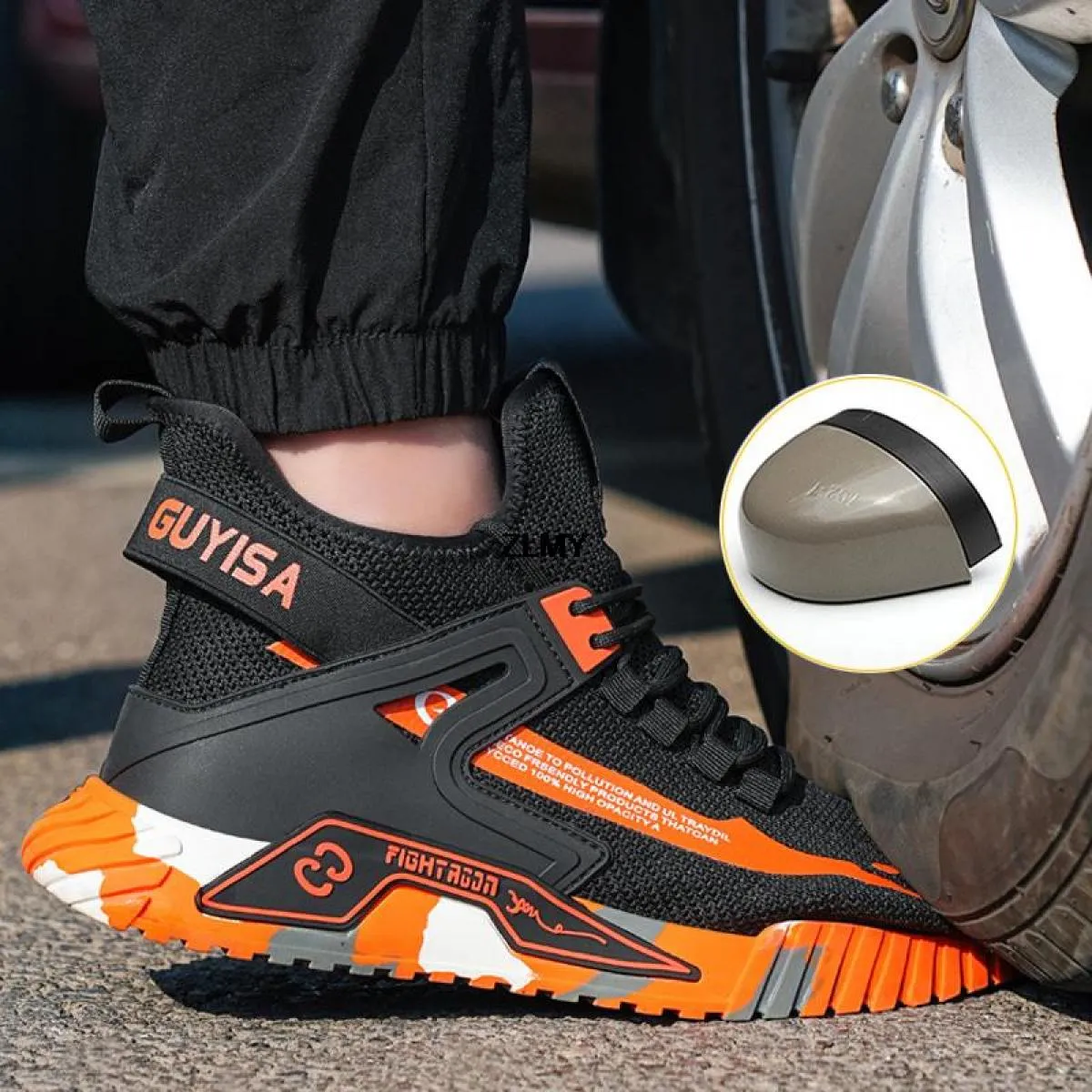 Sneaker con punta in acciaio alla moda per scarpe antinfortunistiche da uomo 2023 stivali antinfortunistici da lavoro traspirant