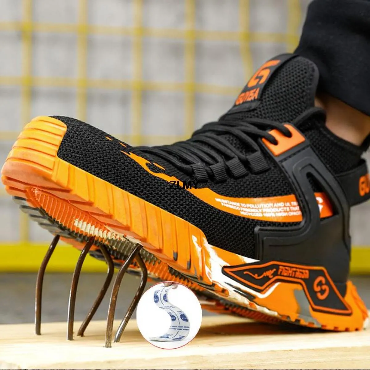 Sneaker con punta in acciaio alla moda per scarpe antinfortunistiche da uomo 2023 stivali antinfortunistici da lavoro traspirant
