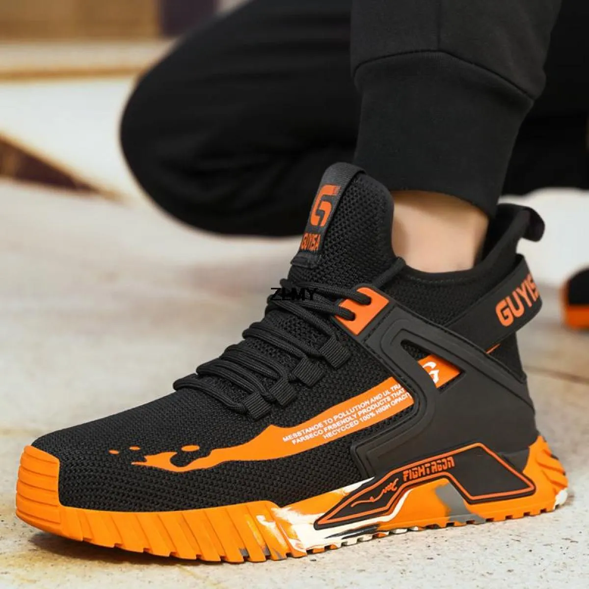 Sneaker con punta in acciaio alla moda per scarpe antinfortunistiche da uomo 2023 stivali antinfortunistici da lavoro traspirant