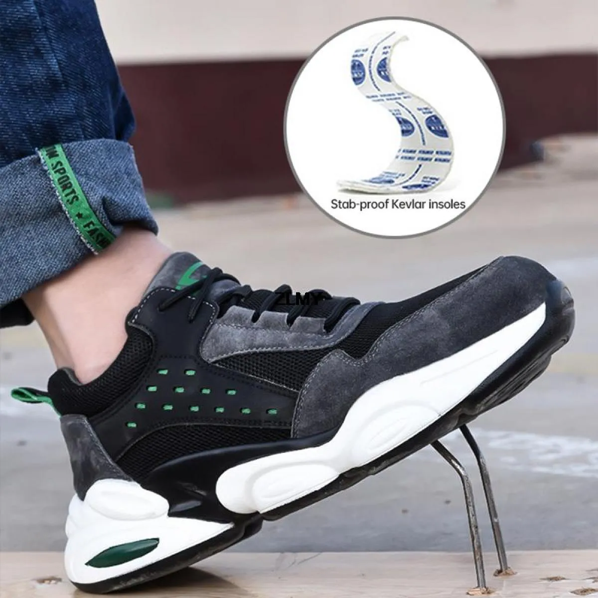 Sneaker con punta in acciaio alla moda per uomo Stivali antinfortunistici da lavoro Scarpe da lavoro antiforatura antisfondament