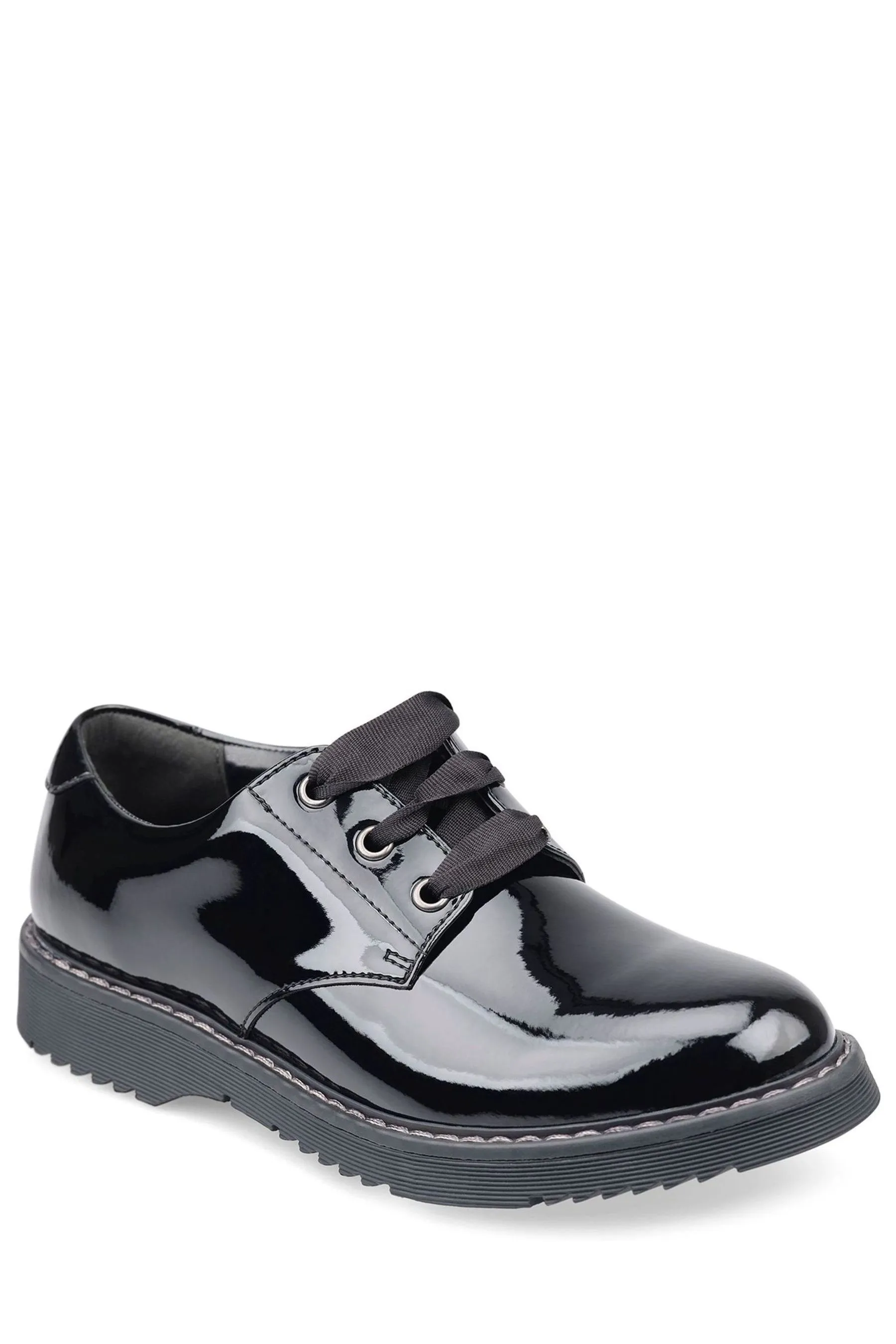Start-Rite Impact Stringato Nero Scarpe Scuola in Pelle    