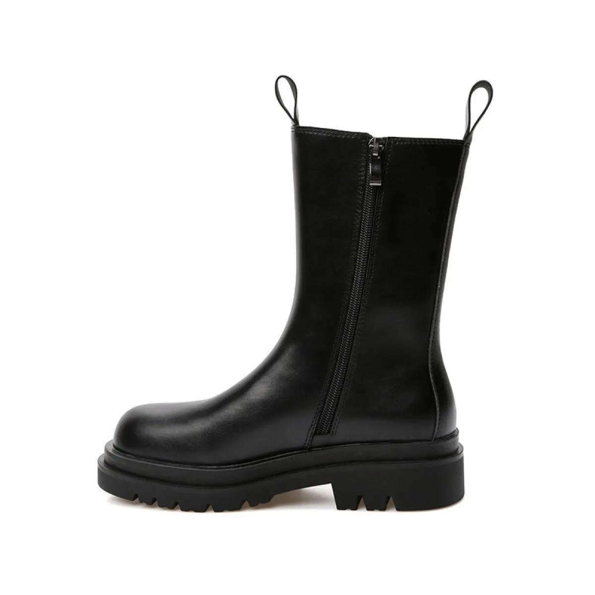 Stile britannico moda donna festa discoteca abito stivali da moto scarpe con plateau nere stivale in pelle di mucca dolce Chelse