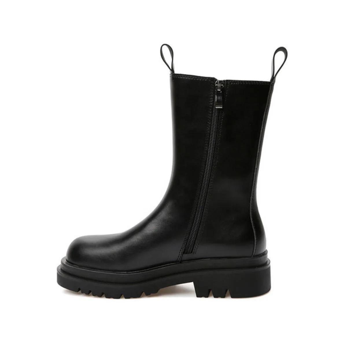 Stile britannico moda donna festa discoteca abito stivali da moto scarpe con plateau nere stivale in pelle di mucca dolce Chelse