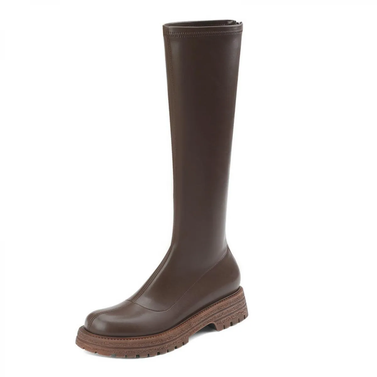 Stivali alti al ginocchio da donna di moda popolare di design di marca Scarpe casual con tacco spesso in vera pelle concise e sc