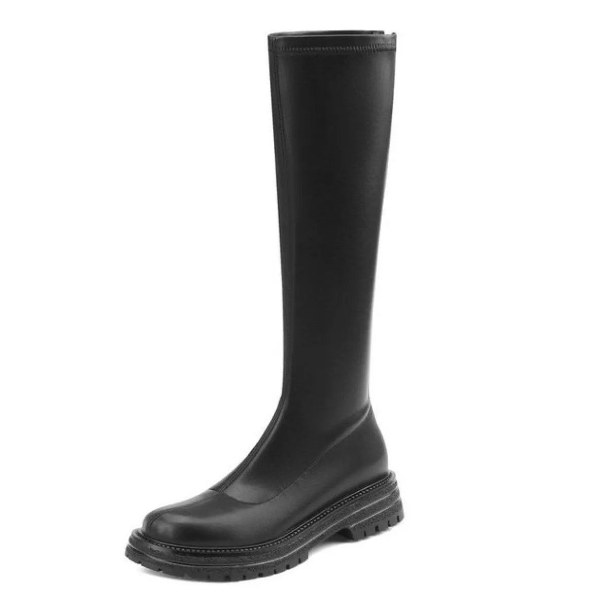 Stivali alti al ginocchio da donna di moda popolare di design di marca Scarpe casual con tacco spesso in vera pelle concise e sc