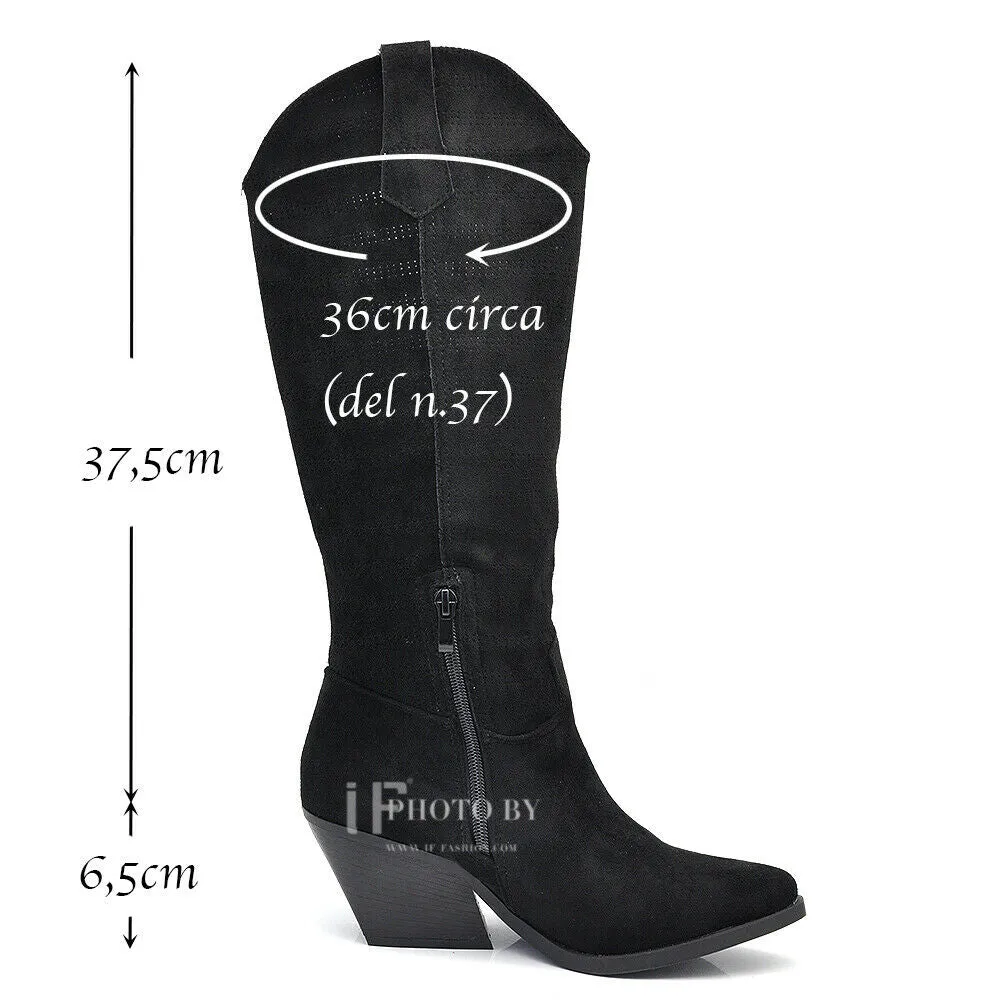 Stivali Camperos Texani Traforati Etnici Cowboy Primaverili Estivi Da Donna 887