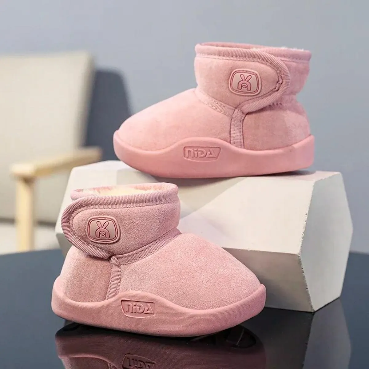 Stivali invernali per bambini, comodi, alla moda, adatti a tutti, alla moda, antiscivolo, resistenti all'usura, alti e in vellut
