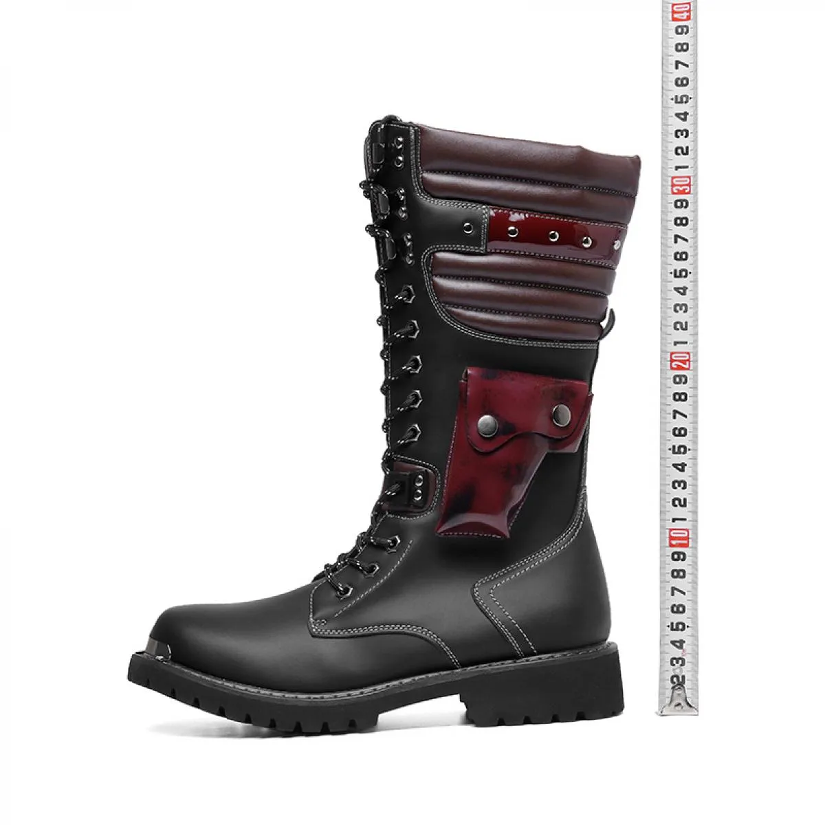 Stivali Martin in morbida pelle primavera e autunno in vera pelle a canna lunga da cavaliere da lavoro per moto scarpe eleganti