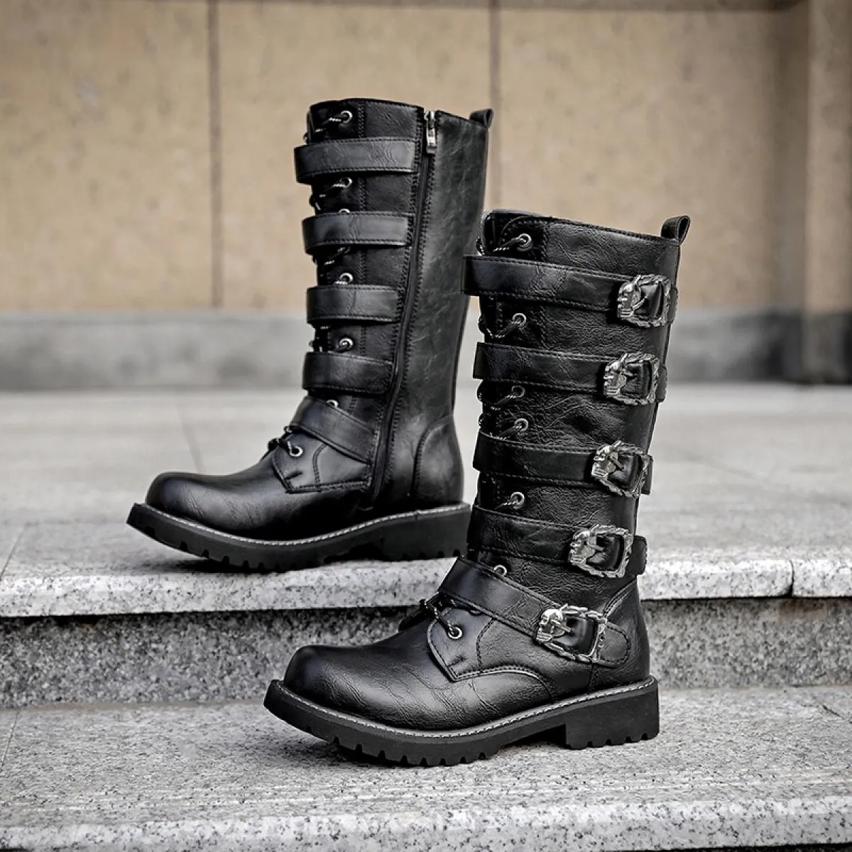 Stivali Martin in morbida pelle primavera e autunno in vera pelle a canna lunga da cavaliere da lavoro per moto scarpe eleganti