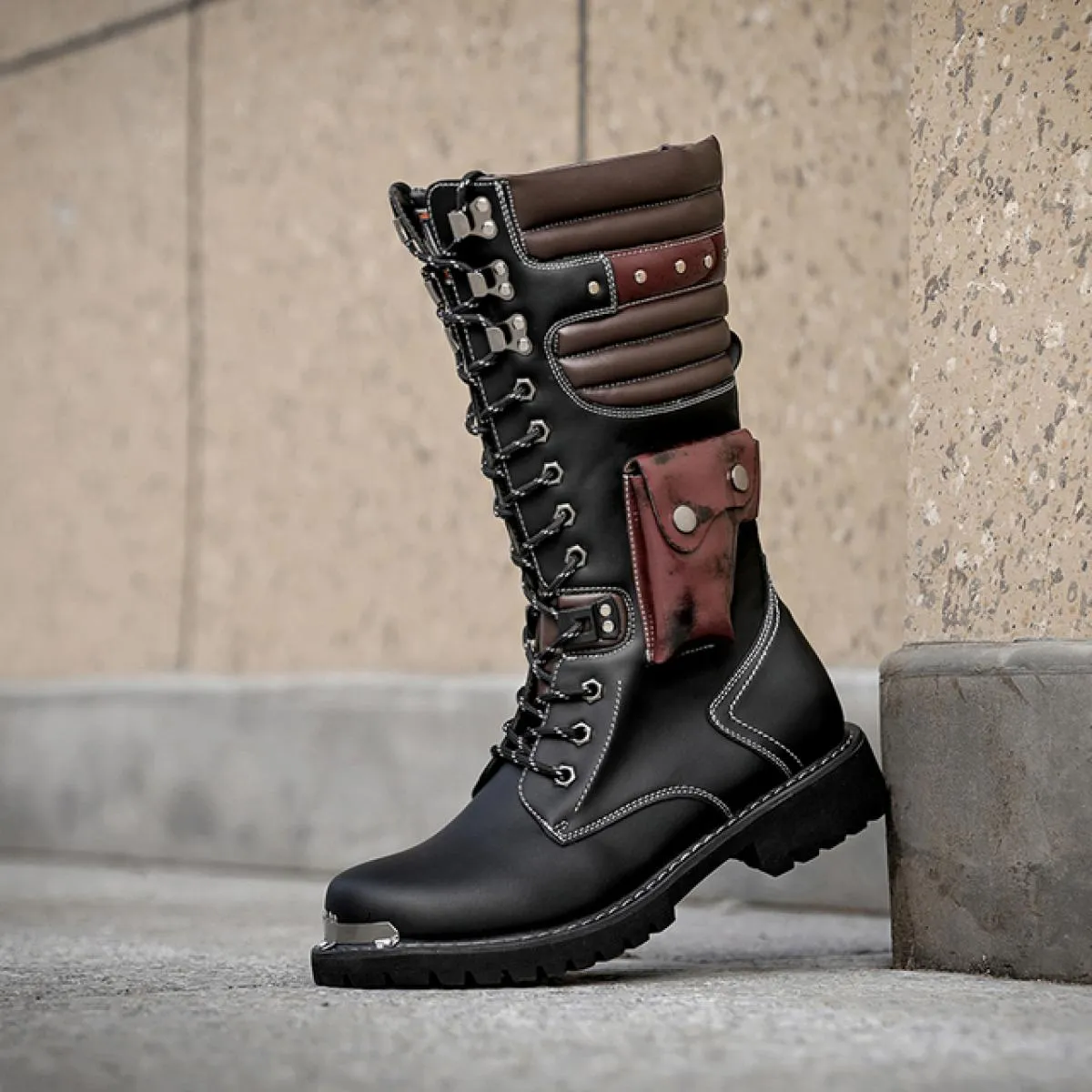 Stivali Martin in morbida pelle primavera e autunno in vera pelle a canna lunga da cavaliere da lavoro per moto scarpe eleganti