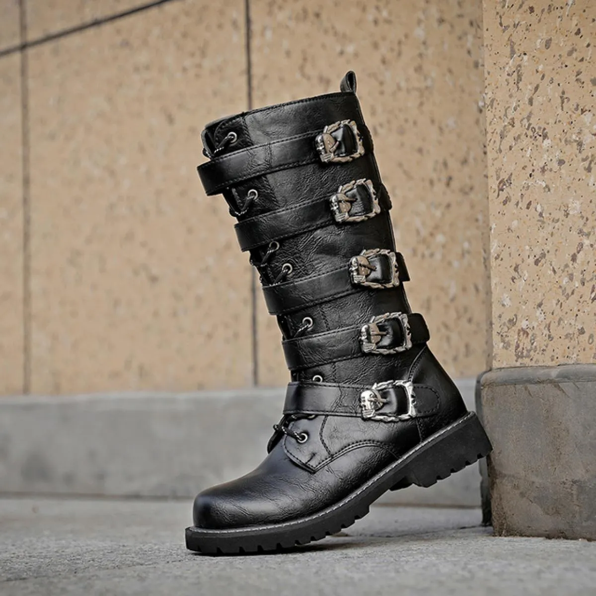 Stivali Martin in morbida pelle primavera e autunno in vera pelle a canna lunga da cavaliere da lavoro per moto scarpe eleganti