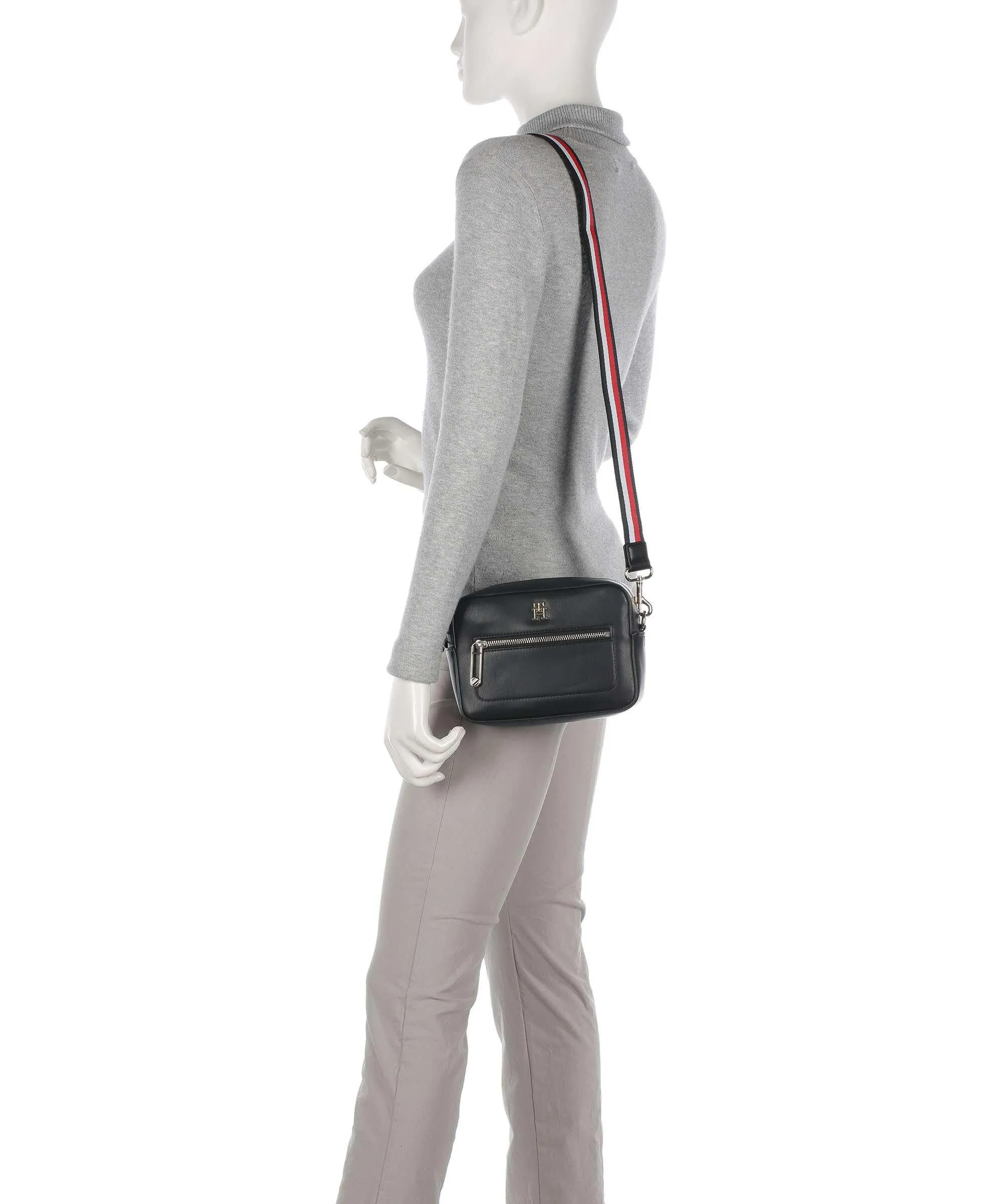  Tommy Hilfiger Essential Borsa a tracolla pelle sintetica nero  
