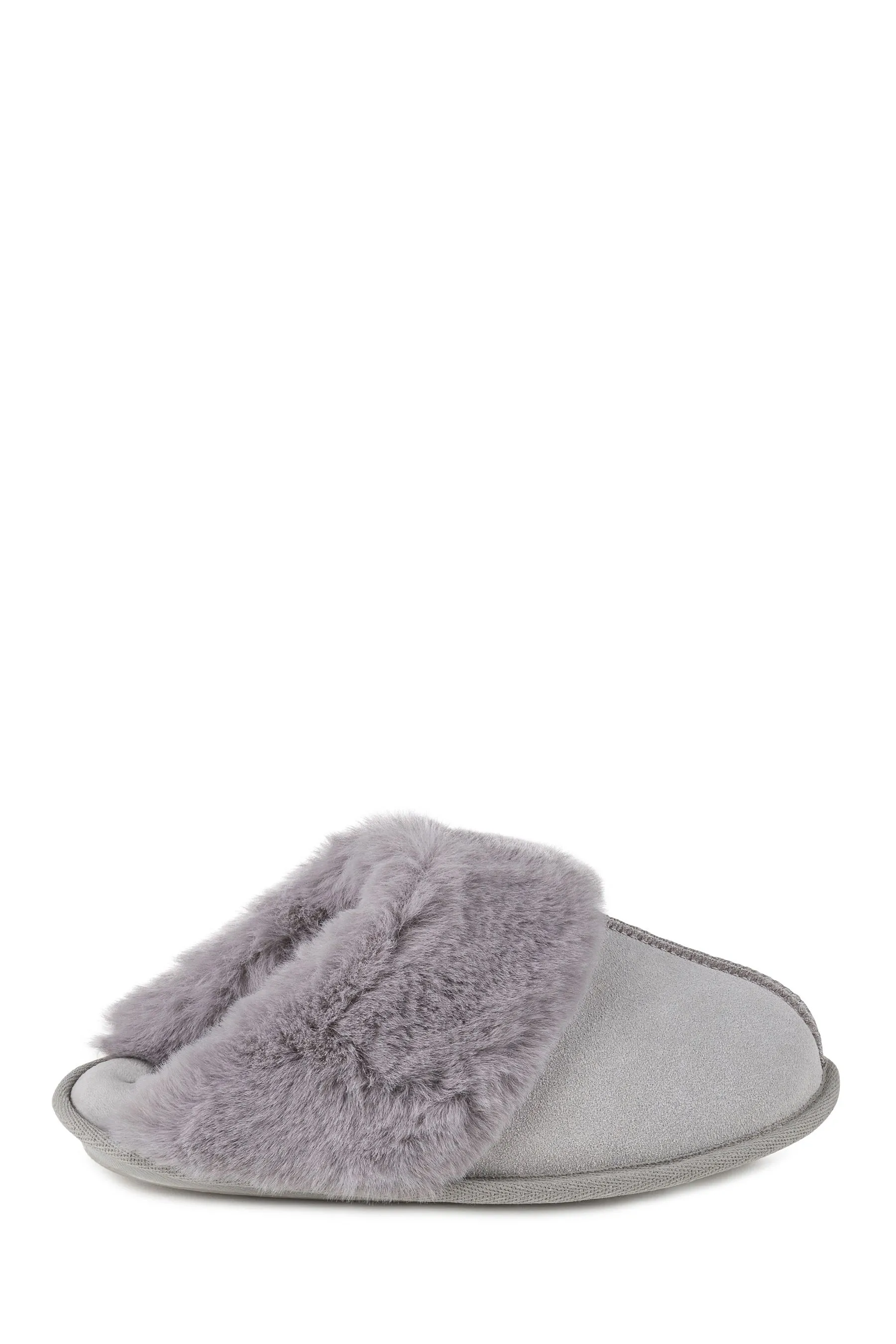 Totes - Isotoner - Pantofole in vero camoscio con polsini in pelliccia sintetica
