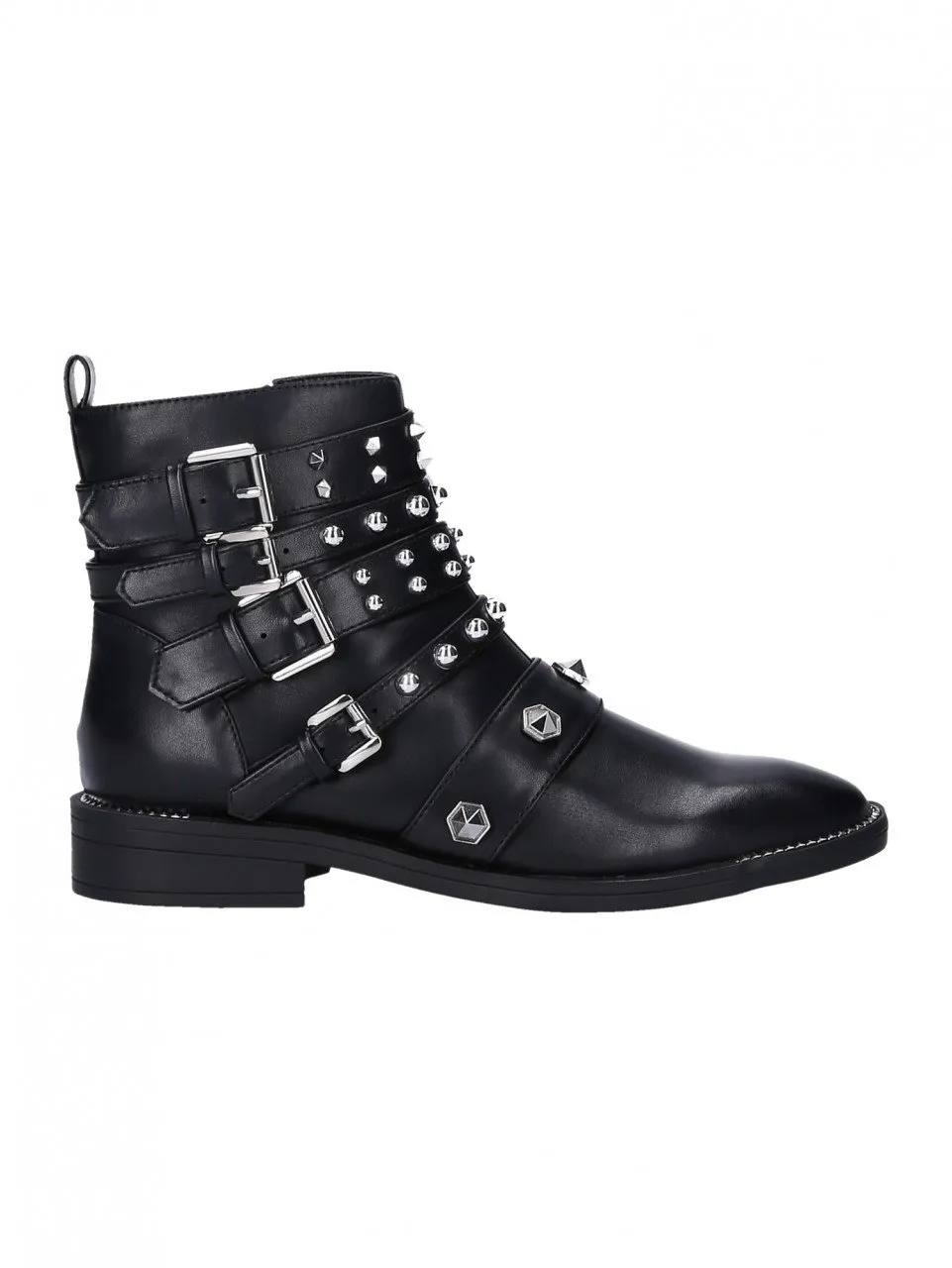 Tronchetti biker con borchie Nero