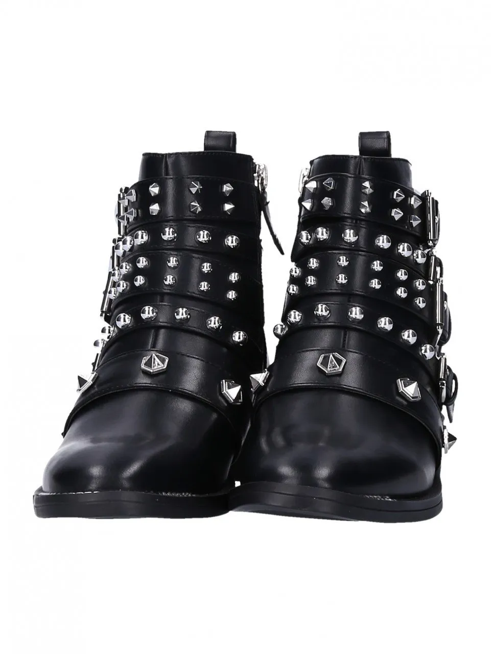 Tronchetti biker con borchie Nero