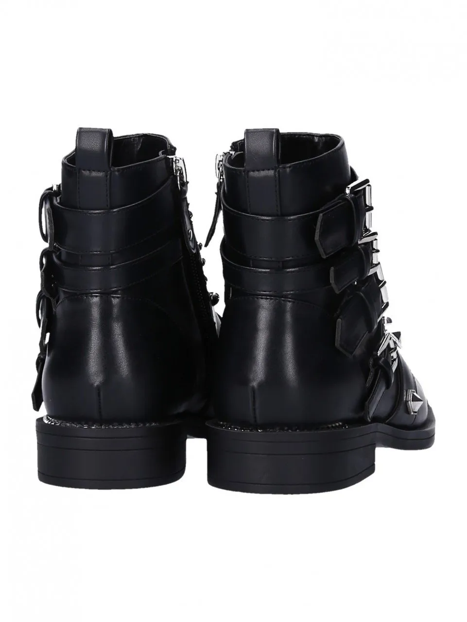 Tronchetti biker con borchie Nero
