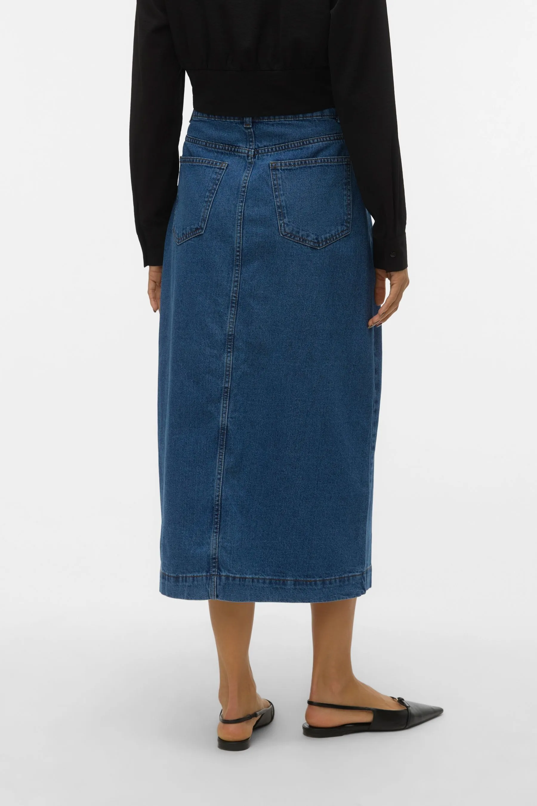 VERO MODA - Gonna midi Denim con bottoni
