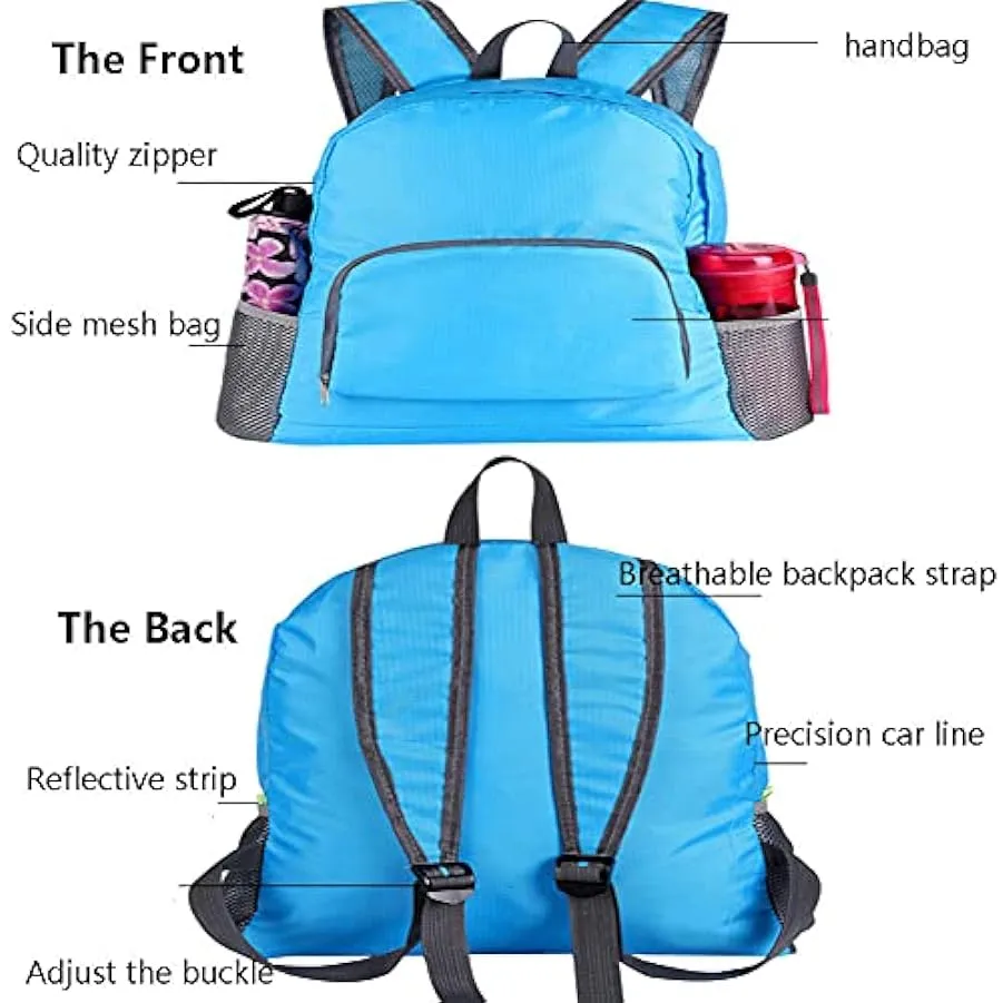 YUNLILI Zaino Ultraleggero Pieghevole 20L Impermeabile Sport Palestra Borsa Computer Borsa Shopping Bag Unisex 1 Pack 31x15x43cm