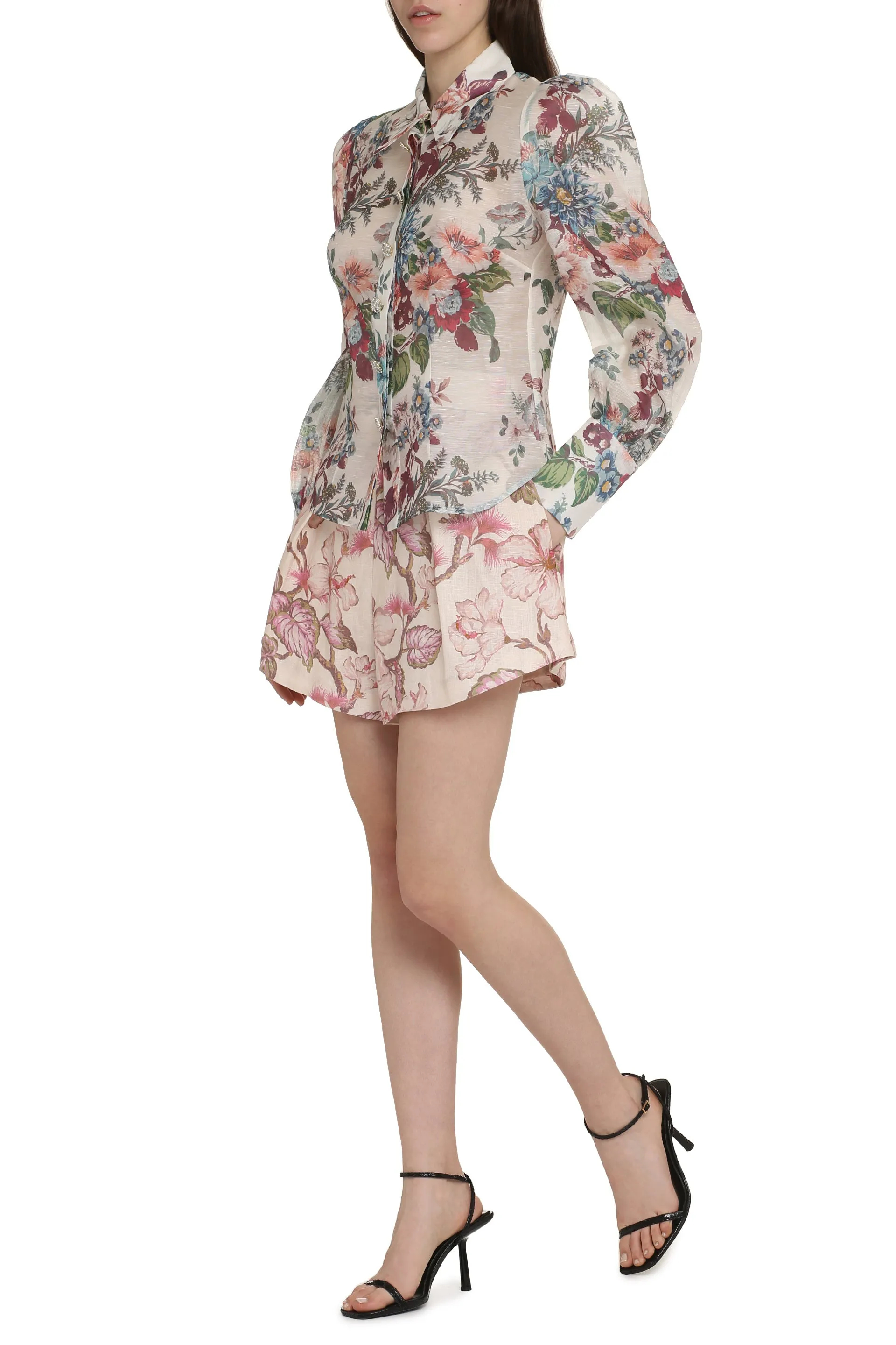 Zimmermann Camicia Matchmaker in lino stampata